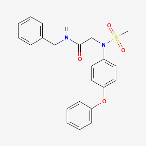 molecular formula C22H22N2O4S B3456888 N-BENZYL-2-[N-(4-PHENOXYPHENYL)METHANESULFONAMIDO]ACETAMIDE 