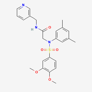 molecular formula C24H27N3O5S B3456916 2-(N-(3,4-dimethoxyphenyl)sulfonyl-3,5-dimethylanilino)-N-(pyridin-3-ylmethyl)acetamide 