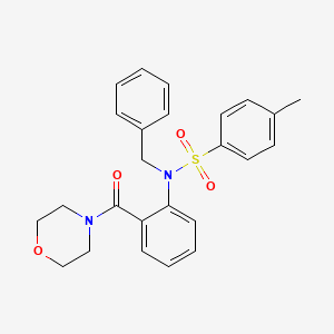 molecular formula C25H26N2O4S B3456926 N-BENZYL-4-METHYL-N-[2-(MORPHOLINE-4-CARBONYL)PHENYL]BENZENE-1-SULFONAMIDE 