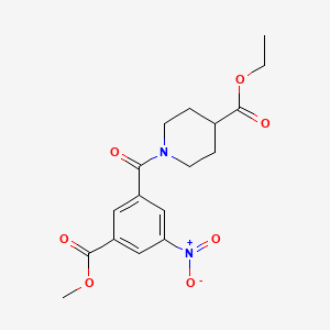 molecular formula C17H20N2O7 B3457050 Ethyl 1-[3-(methoxycarbonyl)-5-nitrobenzoyl]piperidine-4-carboxylate 