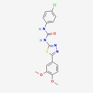 molecular formula C17H15ClN4O3S B3457076 1-(4-chlorophenyl)-3-[5-(3,4-dimethoxyphenyl)-1,3,4-thiadiazol-2-yl]urea 