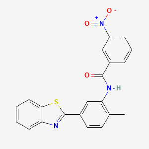 molecular formula C21H15N3O3S B3457126 N-[5-(1,3-benzothiazol-2-yl)-2-methylphenyl]-3-nitrobenzamide 