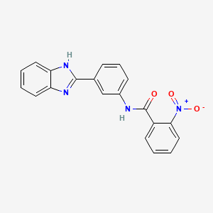 molecular formula C20H14N4O3 B3457132 N-[3-(1H-13-BENZODIAZOL-2-YL)PHENYL]-2-NITROBENZAMIDE 