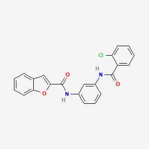 molecular formula C22H15ClN2O3 B3457152 N-[3-(2-Chlorobenzamido)phenyl]-1-benzofuran-2-carboxamide 