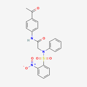 molecular formula C22H19N3O6S B3457183 N~1~-(4-acetylphenyl)-N~2~-[(2-nitrophenyl)sulfonyl]-N~2~-phenylglycinamide 