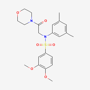 molecular formula C22H28N2O6S B3457191 N-(3,5-dimethylphenyl)-3,4-dimethoxy-N-[2-(4-morpholinyl)-2-oxoethyl]benzenesulfonamide 