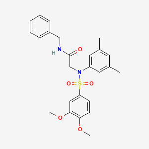 molecular formula C25H28N2O5S B3457198 N-benzyl-2-(N-(3,4-dimethoxyphenyl)sulfonyl-3,5-dimethylanilino)acetamide 