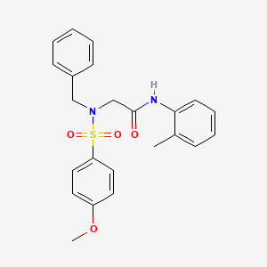 molecular formula C23H24N2O4S B3457290 N~2~-benzyl-N~2~-[(4-methoxyphenyl)sulfonyl]-N~1~-(2-methylphenyl)glycinamide 