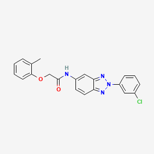molecular formula C21H17ClN4O2 B3457411 N-[2-(3-chlorophenyl)benzotriazol-5-yl]-2-(2-methylphenoxy)acetamide 