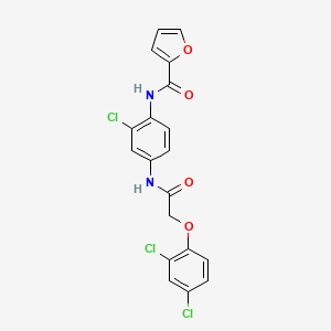 molecular formula C19H13Cl3N2O4 B3457474 N-{2-CHLORO-4-[2-(2,4-DICHLOROPHENOXY)ACETAMIDO]PHENYL}FURAN-2-CARBOXAMIDE 