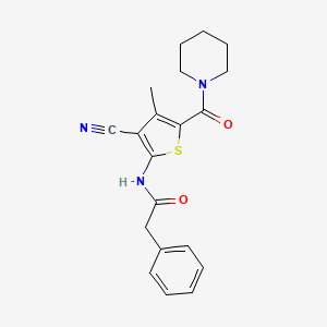 molecular formula C20H21N3O2S B3457491 N-[3-CYANO-4-METHYL-5-(PIPERIDINOCARBONYL)-2-THIENYL]-2-PHENYLACETAMIDE 