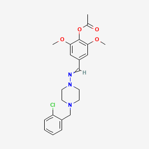 molecular formula C22H26ClN3O4 B3457531 4-[({4-[(2-CHLOROPHENYL)METHYL]PIPERAZIN-1-YL}IMINO)METHYL]-2,6-DIMETHOXYPHENYL ACETATE 