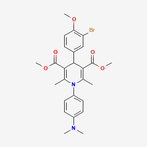 molecular formula C26H29BrN2O5 B3457571 dimethyl 4-(3-bromo-4-methoxyphenyl)-1-[4-(dimethylamino)phenyl]-2,6-dimethyl-4H-pyridine-3,5-dicarboxylate 