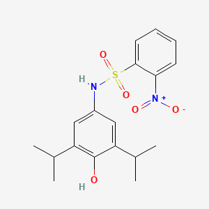 molecular formula C18H22N2O5S B3457585 N-[4-hydroxy-3,5-di(propan-2-yl)phenyl]-2-nitrobenzenesulfonamide CAS No. 5941-66-2