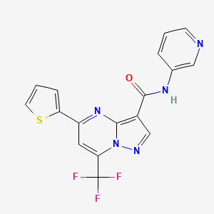 molecular formula C17H10F3N5OS B3457702 N-pyridin-3-yl-5-thiophen-2-yl-7-(trifluoromethyl)pyrazolo[1,5-a]pyrimidine-3-carboxamide 