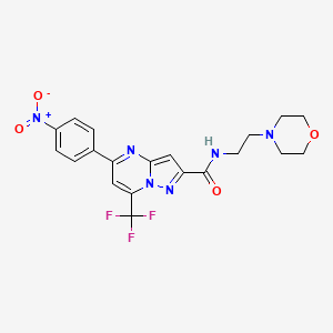 molecular formula C20H19F3N6O4 B3457770 N-[2-(morpholin-4-yl)ethyl]-5-(4-nitrophenyl)-7-(trifluoromethyl)pyrazolo[1,5-a]pyrimidine-2-carboxamide 