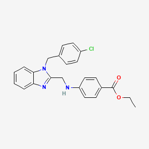 molecular formula C24H22ClN3O2 B3457835 Ethyl 4-[[1-[(4-chlorophenyl)methyl]benzimidazol-2-yl]methylamino]benzoate 