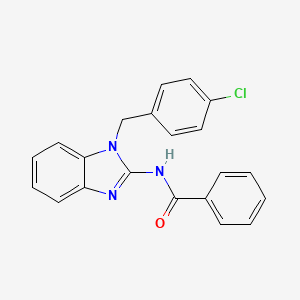 molecular formula C21H16ClN3O B3457862 N-{1-[(4-chlorophenyl)methyl]-1H-1,3-benzodiazol-2-yl}benzamide 