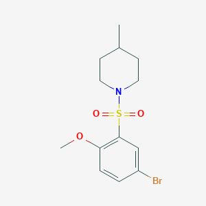 molecular formula C13H18BrNO3S B345789 1-((5-溴-2-甲氧基苯基)磺酰)-4-甲基哌啶 CAS No. 459176-98-8