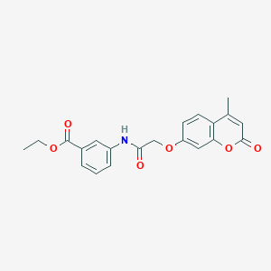 molecular formula C21H19NO6 B3457984 ethyl 3-{2-[(4-methyl-2-oxo-2H-chromen-7-yl)oxy]acetamido}benzoate CAS No. 300827-88-7