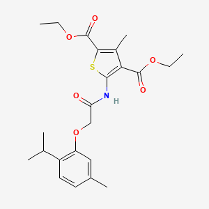 molecular formula C23H29NO6S B3457986 Diethyl 3-methyl-5-({[5-methyl-2-(propan-2-yl)phenoxy]acetyl}amino)thiophene-2,4-dicarboxylate CAS No. 5570-68-3