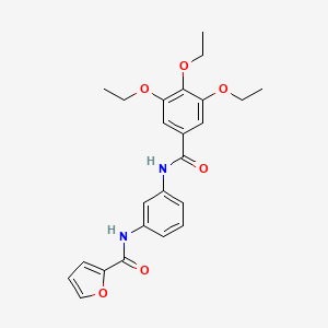 molecular formula C24H26N2O6 B3458044 N-[3-(3,4,5-TRIETHOXYBENZAMIDO)PHENYL]FURAN-2-CARBOXAMIDE 