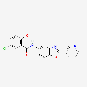 molecular formula C20H14ClN3O3 B3458060 5-chloro-2-methoxy-N-(2-pyridin-3-yl-1,3-benzoxazol-5-yl)benzamide 