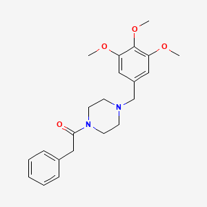 molecular formula C22H28N2O4 B3458069 2-PHENYL-1-{4-[(3,4,5-TRIMETHOXYPHENYL)METHYL]PIPERAZIN-1-YL}ETHAN-1-ONE 