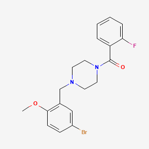 molecular formula C19H20BrFN2O2 B3458202 1-[(5-Bromo-2-methoxyphenyl)methyl]-4-(2-fluorobenzoyl)piperazine 