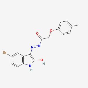 molecular formula C17H14BrN3O3 B3458303 N'-[(3Z)-5-bromo-2-oxo-1,2-dihydro-3H-indol-3-ylidene]-2-(4-methylphenoxy)acetohydrazide 
