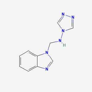 molecular formula C10H10N6 B3458312 N-(benzimidazol-1-ylmethyl)-1,2,4-triazol-4-amine 