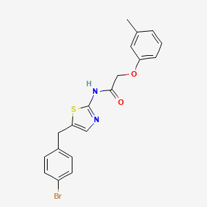 molecular formula C19H17BrN2O2S B3458381 N-{5-[(4-BROMOPHENYL)METHYL]-1,3-THIAZOL-2-YL}-2-(3-METHYLPHENOXY)ACETAMIDE 