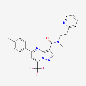 molecular formula C23H20F3N5O B3458656 N-methyl-5-(4-methylphenyl)-N-[2-(pyridin-2-yl)ethyl]-7-(trifluoromethyl)pyrazolo[1,5-a]pyrimidine-3-carboxamide 