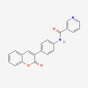 molecular formula C21H14N2O3 B3458742 N-[4-(2-oxochromen-3-yl)phenyl]pyridine-3-carboxamide 