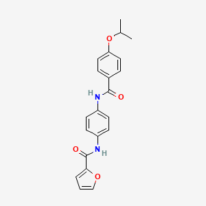 molecular formula C21H20N2O4 B3458763 N-[4-({[4-(propan-2-yloxy)phenyl]carbonyl}amino)phenyl]furan-2-carboxamide 