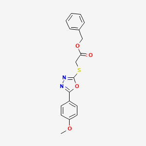molecular formula C18H16N2O4S B3458899 Benzyl 2-{[5-(4-methoxyphenyl)-1,3,4-oxadiazol-2-YL]sulfanyl}acetate 
