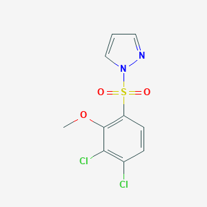 molecular formula C10H8Cl2N2O3S B345895 1-(3,4-Dichloro-2-methoxyphenyl)sulfonylpyrazole CAS No. 956793-09-2