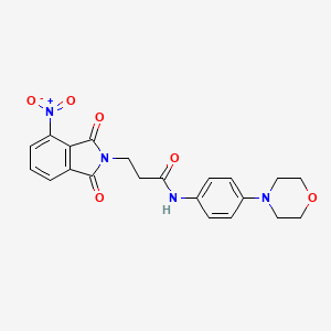 molecular formula C21H20N4O6 B3458957 N-(4-morpholin-4-ylphenyl)-3-(4-nitro-1,3-dioxoisoindol-2-yl)propanamide 