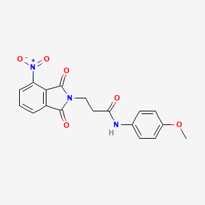 molecular formula C18H15N3O6 B3458968 N-(4-METHOXYPHENYL)-3-(4-NITRO-1,3-DIOXO-2,3-DIHYDRO-1H-ISOINDOL-2-YL)PROPANAMIDE 