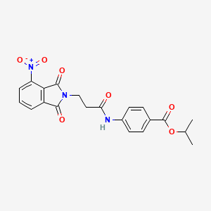 molecular formula C21H19N3O7 B3458979 propan-2-yl 4-[3-(4-nitro-1,3-dioxoisoindol-2-yl)propanoylamino]benzoate 