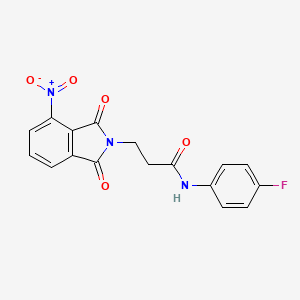 molecular formula C17H12FN3O5 B3458984 N-(4-fluorophenyl)-3-(4-nitro-1,3-dioxoisoindol-2-yl)propanamide 