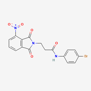 molecular formula C17H12BrN3O5 B3458991 N-(4-bromophenyl)-3-(4-nitro-1,3-dioxoisoindol-2-yl)propanamide 