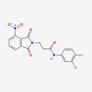 molecular formula C18H14ClN3O5 B3459005 N-(3-CHLORO-4-METHYLPHENYL)-3-(4-NITRO-1,3-DIOXO-2,3-DIHYDRO-1H-ISOINDOL-2-YL)PROPANAMIDE 