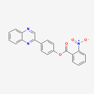 molecular formula C21H13N3O4 B3459037 4-(Quinoxalin-2-yl)phenyl 2-nitrobenzoate 