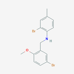 molecular formula C15H15Br2NO B3459084 N-(5-BROMO-2-METHOXYBENZYL)-N-(2-BROMO-4-METHYLPHENYL)AMINE 