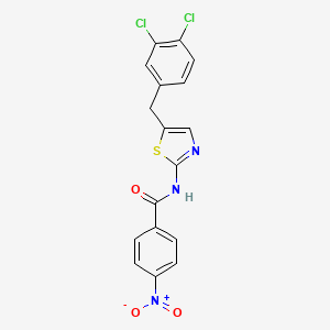 molecular formula C17H11Cl2N3O3S B3459161 N-(5-(3,4-DICHLOROBENZYL)-1,3-THIAZOL-2-YL)-4-NITROBENZAMIDE 