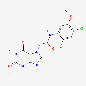 molecular formula C17H18ClN5O5 B3459268 N-(4-CHLORO-2,5-DIMETHOXYPHENYL)-2-(1,3-DIMETHYL-2,6-DIOXO-2,3,6,7-TETRAHYDRO-1H-PURIN-7-YL)ACETAMIDE 