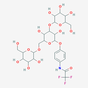 N-[4-[3,5-dihydroxy-4-[3,4,5-trihydroxy-6-(hydroxymethyl)oxan-2-yl]oxy-6-[[3,4,5-trihydroxy-6-(hydroxymethyl)oxan-2-yl]oxymethyl]oxan-2-yl]oxyphenyl]-2,2,2-trifluoroacetamide