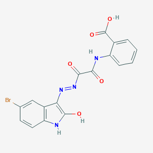 Benzoic acid, 2-((((5-bromo-1,2-dihydro-2-oxo-3H-indol-3-ylidene)hydrazino)oxoacetyl)amino)-
