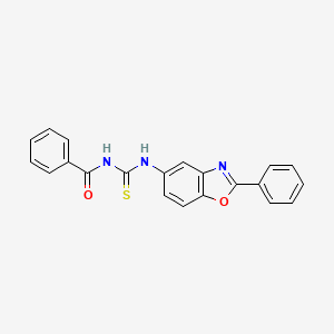 molecular formula C21H15N3O2S B3459407 N-[(2-phenyl-1,3-benzoxazol-5-yl)carbamothioyl]benzamide 